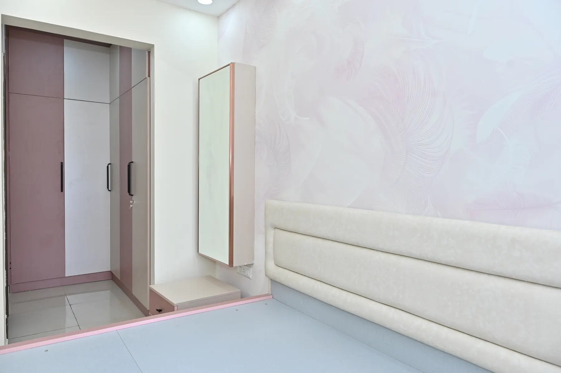 Pink Kids' Bedroom with Study by Nook & Kove, Bengaluru